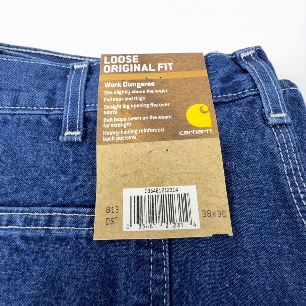 Carhartt Loose Original Fit Work Dungaree Jeans Mens 38x30 B13 DST NWT NOS - Picture 4 of 6
